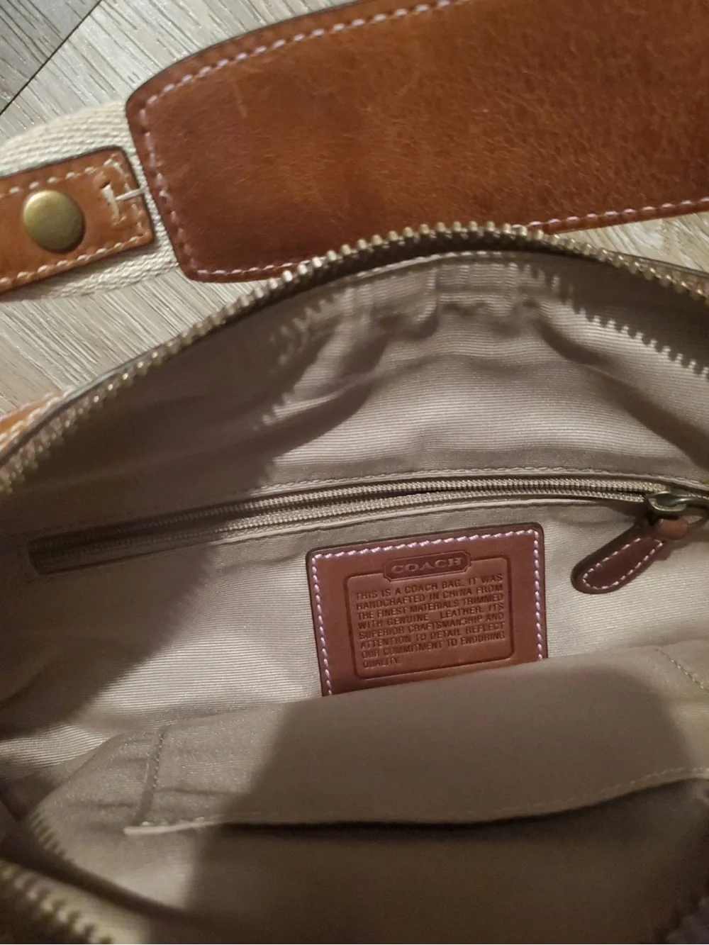 Coach Patchwork Shoulder Bag in Neutral, Pink & Mustard Accents